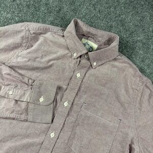 Mugsy Shirt Mens Medium Pink Solid Long Sleeve Button Front Stretch Portugal